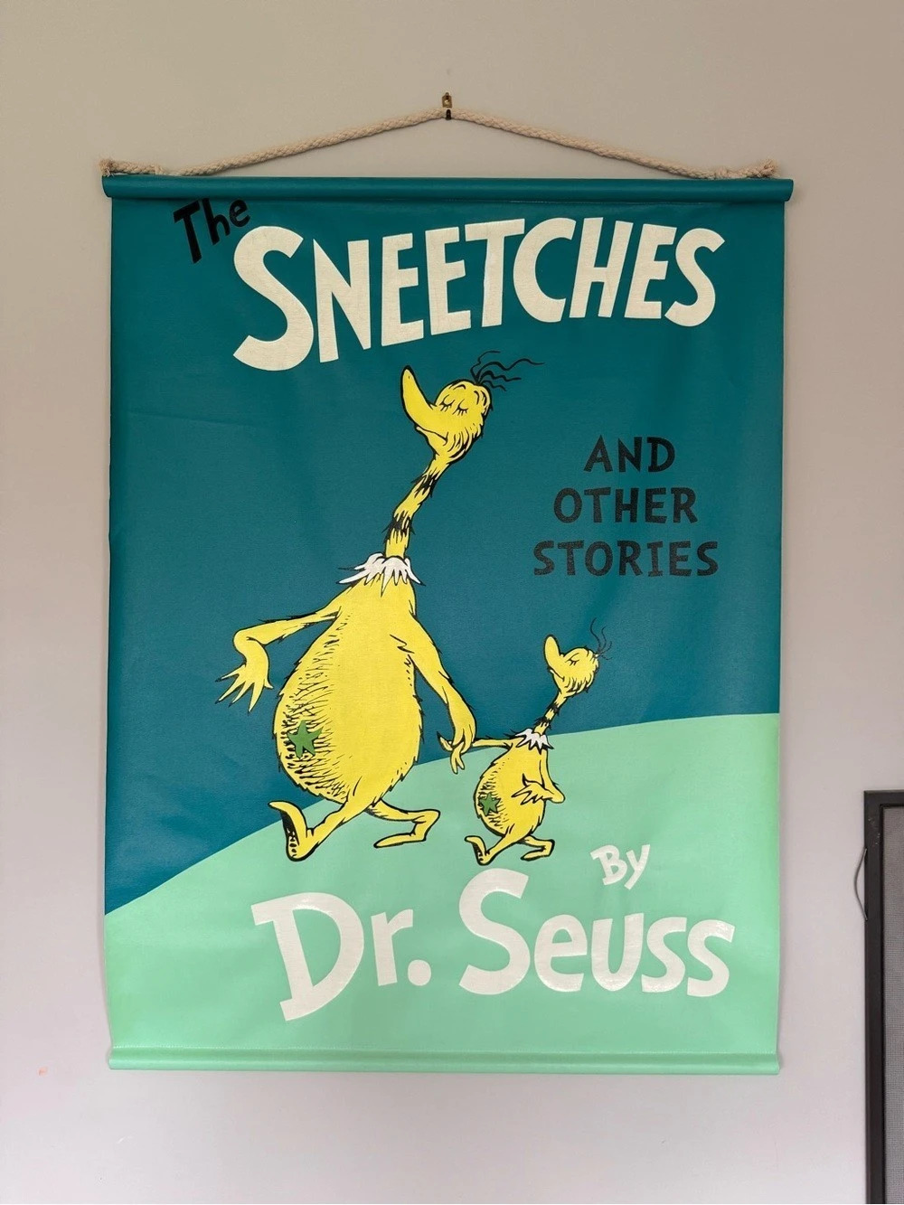 Dr. Seuss The Sneetches and Other Stories Wall Tapestry Blue & Green Like New